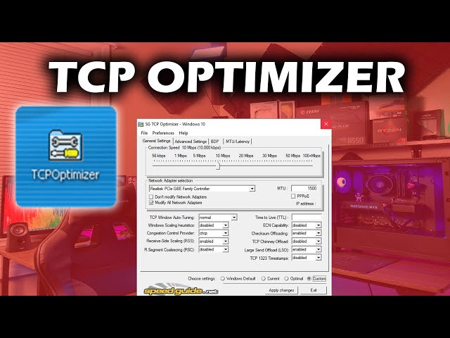 برنامه TCP Optimizer