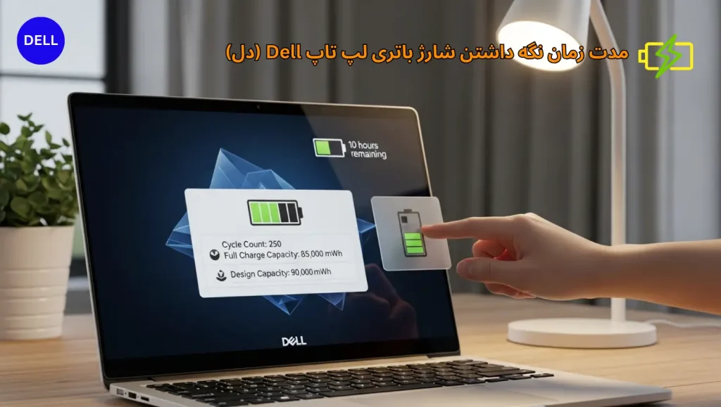 مدت زمان نگه داشتن شارژ باتری لپ تاپ دل
