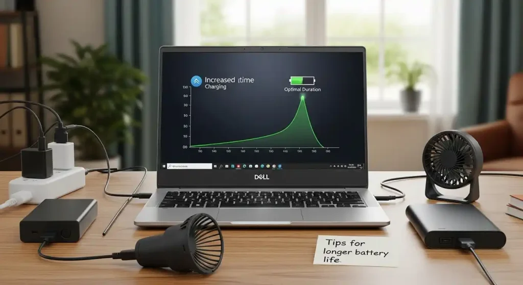چگونه می‌توان مدت زمان شارژ باتری لپ تاپ Dell را افزایش داد؟