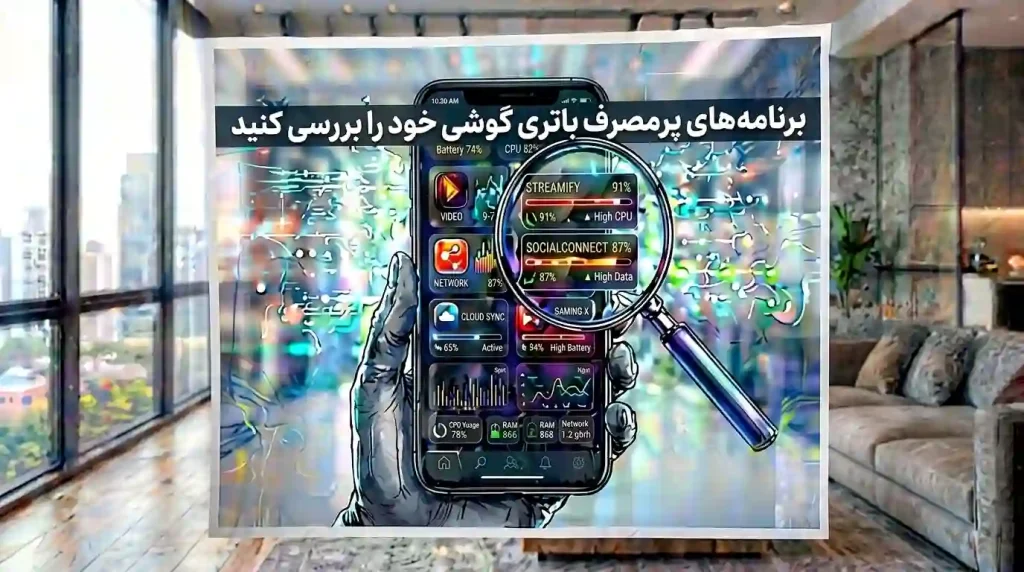 برنامه های پر مصرف گوشی را بررسی کنید