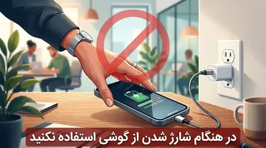 عدم استفاده از گوشی موقع شارژ شدن