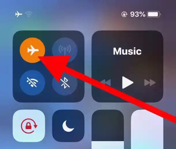 حالت airplane mode را فعال کنید